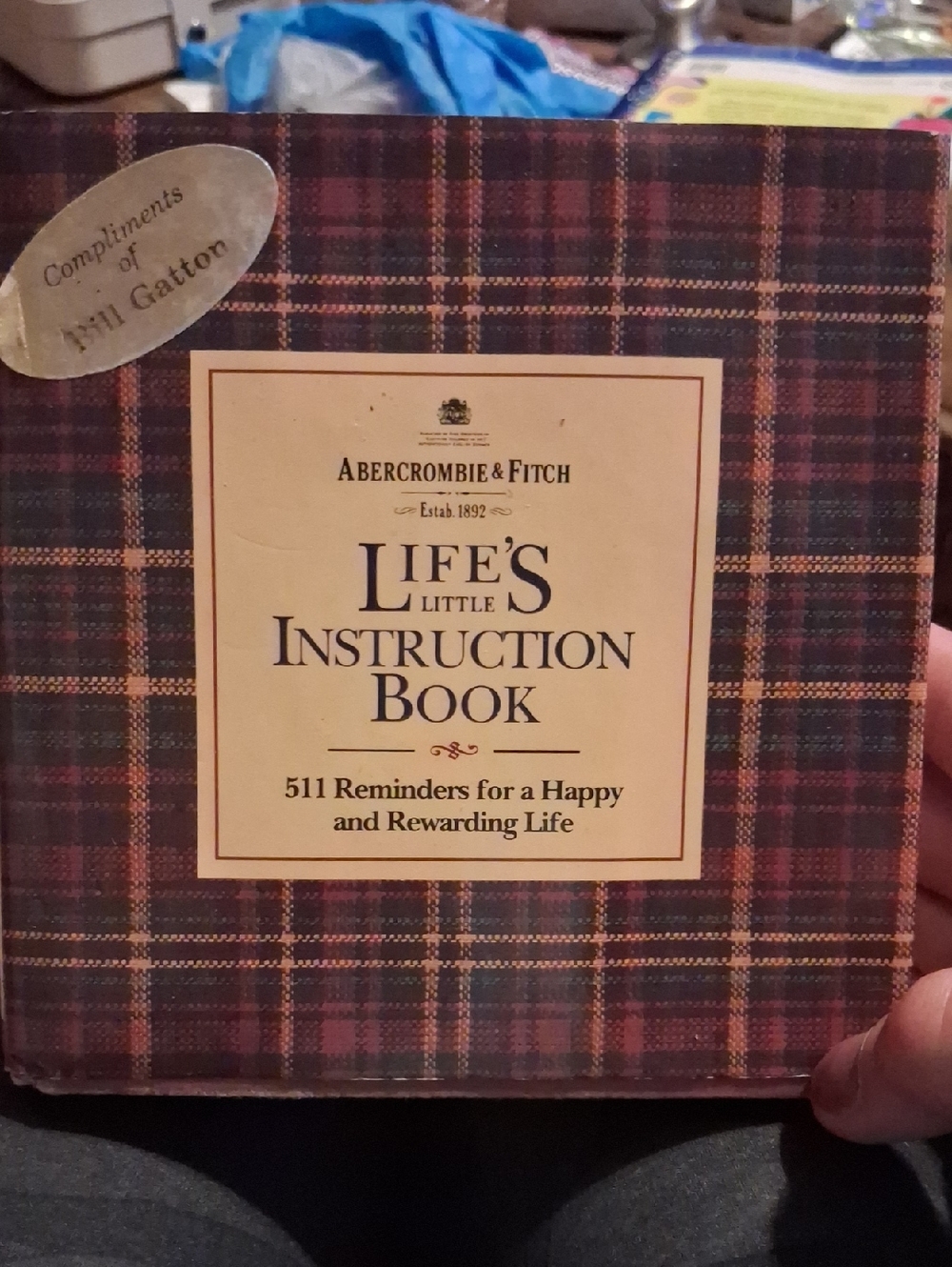 Abercrombie & Fitch Plaid Hardcover Book with Cream Title Panel